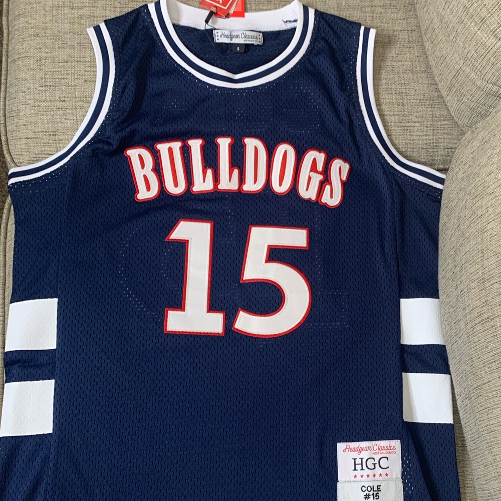 NWT HEADGEAR CLASSICS J. Cole HS Basketball Jersey in Blue/White, Size Small